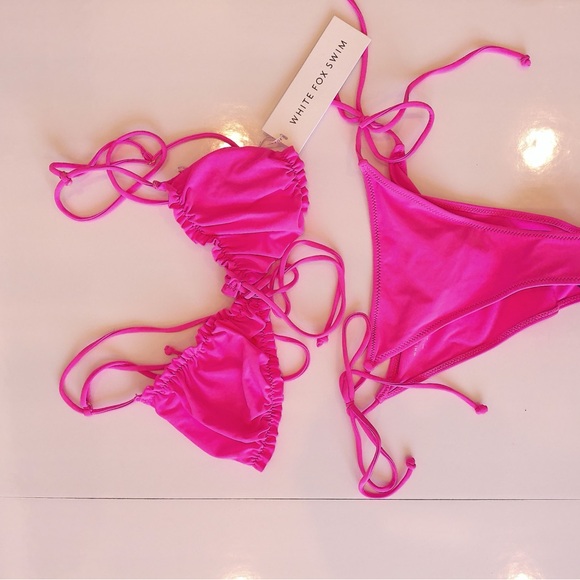 White fox bikini, sizzling hot pink in colour, never worn, brand new! 💕 - Picture 6 of 8